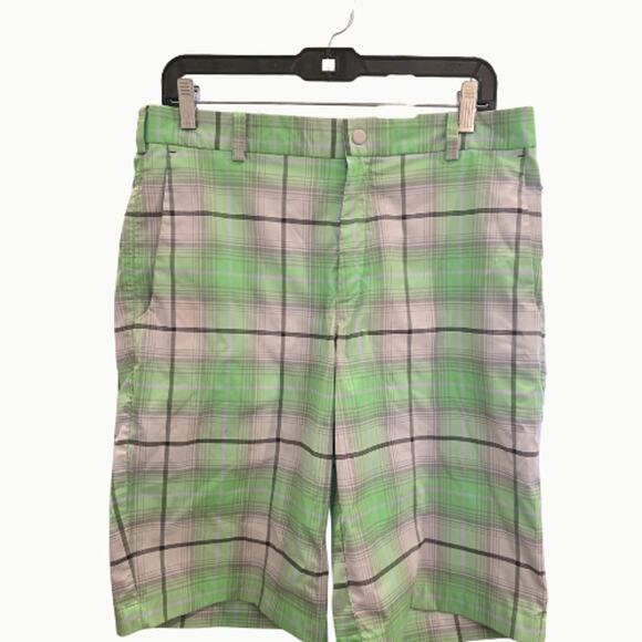 Nike Golf Tour Performance Dri-FIT Shorts in Green Plaid – EUC Size 33 - Picture 3 of 6